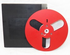 (1) Single Red  7" Metal Take Up Reel  w/ Hard Plastic Case ~ Preowned