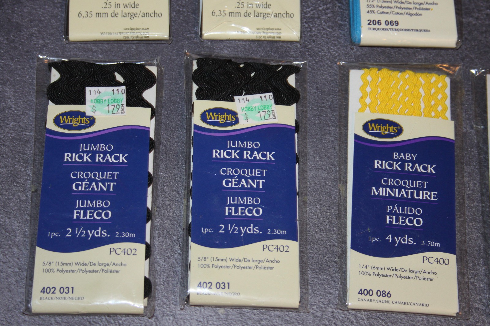 Lot  of 14 Wrights Sewing Notions,NEW, Piping,Binding,Rick Rack,Bias Tape