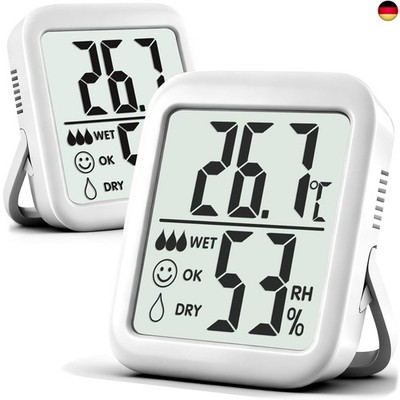 Antonki 2 Stück Thermometer Hygrometer Innen Raumthermometer, Digital 