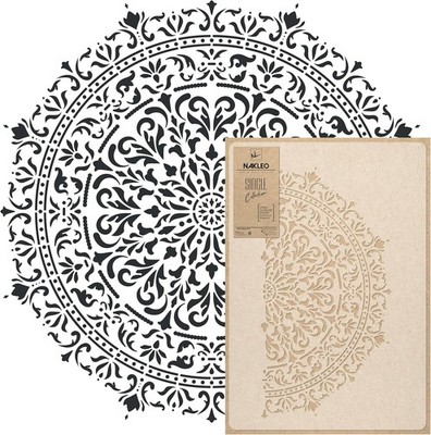 NAKLEO Mandala Große Malschablonen, Durchmesser 56 cm, Glamour Mandala 
