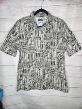 Quicksilver Shirt Mens L Surfboard Hawaiian Button Up Camp Vintage Aloha