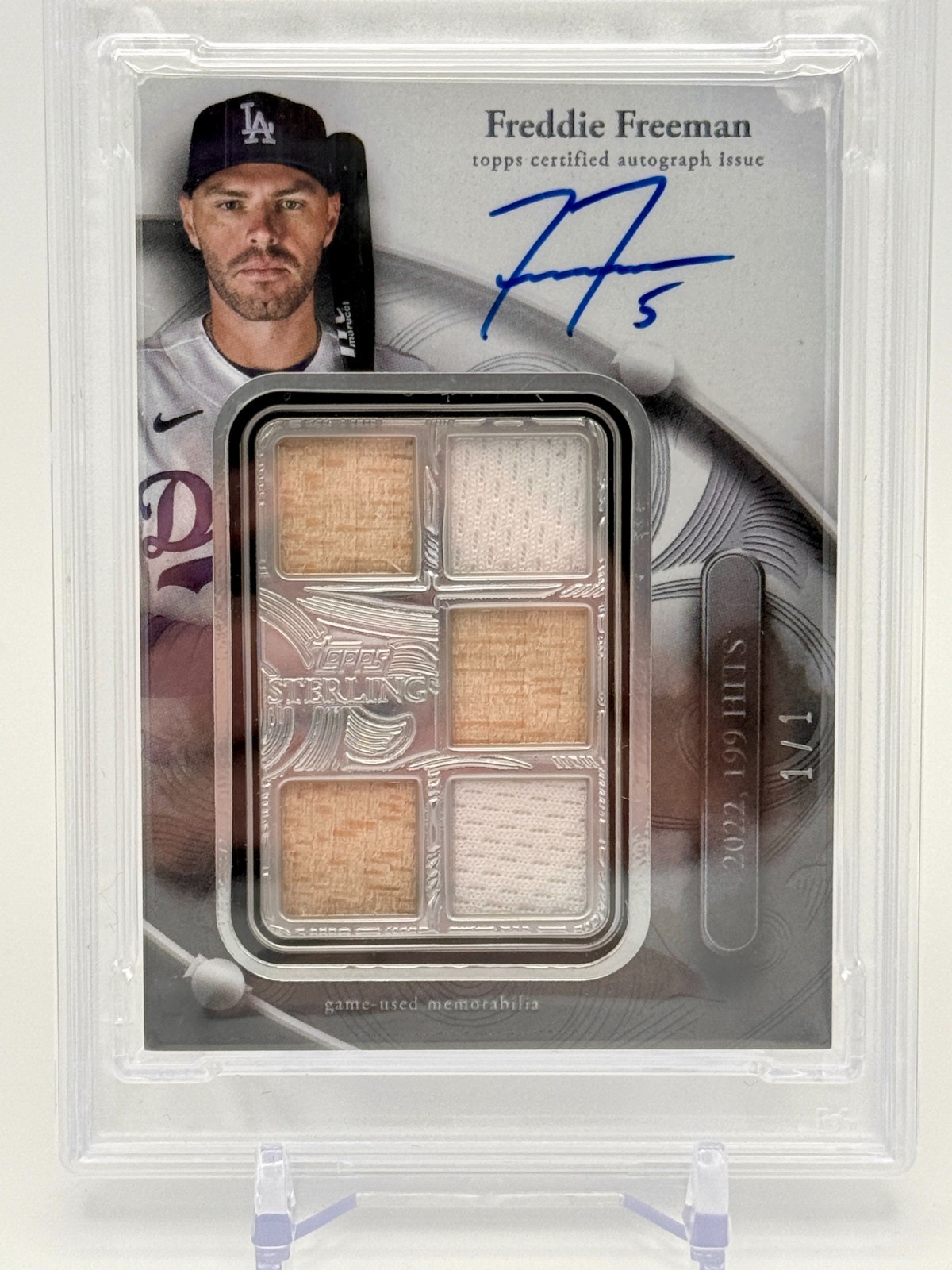Freddie Freeman 1/1 2024 Topps Sterling GAME USED Bat Patch Relic Auto Dodger /1