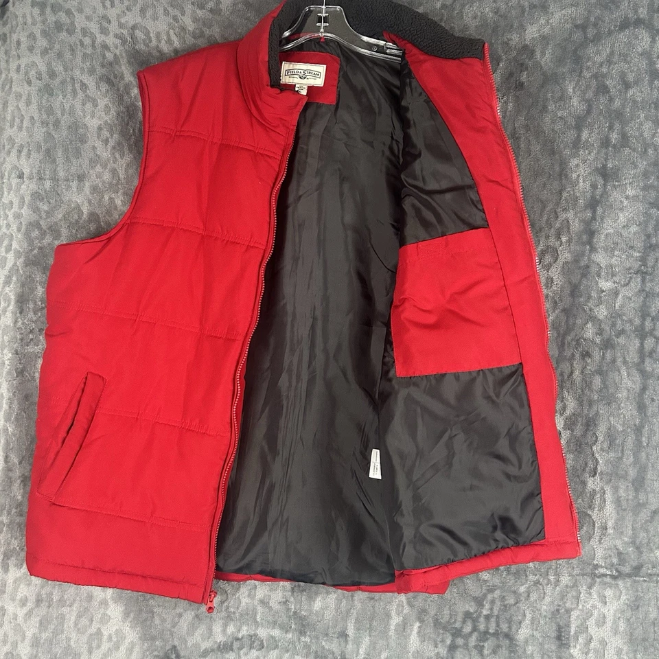 Field & Stream Original Outfitter Men’s Zip Up  Quilted Puffer Vest Red Size XL - Image 3 of 4