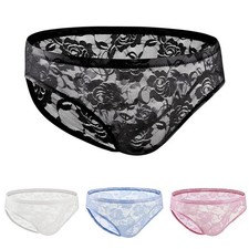 Flower Lace Briefs Low Rise Underpants Everyday Wear All Season Mens Underwear