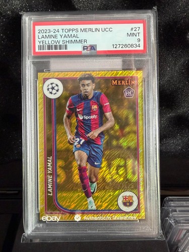 Lamine Yamal Rookie 2023-24 Topps Merlin UCC Yellow Shimmer Refractor /175 #27