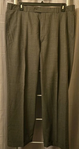 Brooks Brothers, Vintage Brooks Brothers Mens 100% Wool Trousers Charcoal Grey Cuffed Pants 38x31