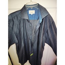Ted Baker London Endurance Men's Dress Shirt Blue Micro Dot Size 17 34/35 EUC