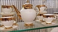 Luxury Turkish Tea Set Cups - 6 Cups, 6 Saucers & 1 Tea Pot