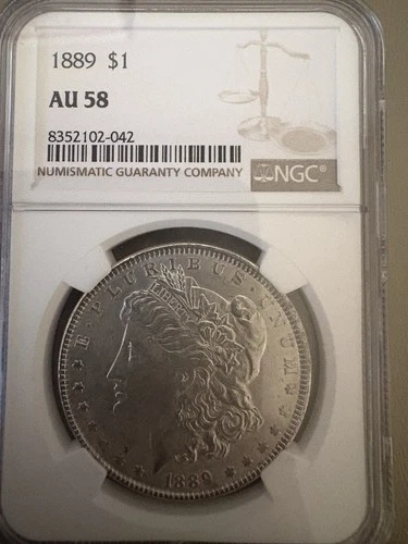 1889-O Morgan Silver Dollar - NGC AU-58- Almost Uncirculated 58