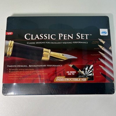 JML Classic Pen Set 6 Writing Instruments with Fountain Pen Plus 66 Piece Refill