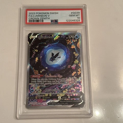 Pokemon TCG Crown Zenith: Galarian Gallery Lumineon v GG39/GG70 PSA 10 Gem Mint