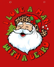 Funny Christmas Hanging Metal Sign 8" by 10"  I Love A Man With A Beard
