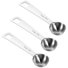 3 Pcs Single Measuring Spoon, 1 Tsp 1/3tbsp, 5ml Scoop Teaspoon Stainless S
