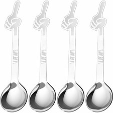Bialetti Set Cucchiai 4pz Omino Cucchiaio Espresso Cucchiaio Acciaio Inox Argento