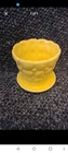 MCCOY Pottery 5" Yellow Pebble Planter Flowerpot w/Attached Saucer#303 see desc.