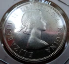 1962 Canada SILVER Dollar- Bright, White, About Uncirculated Coin