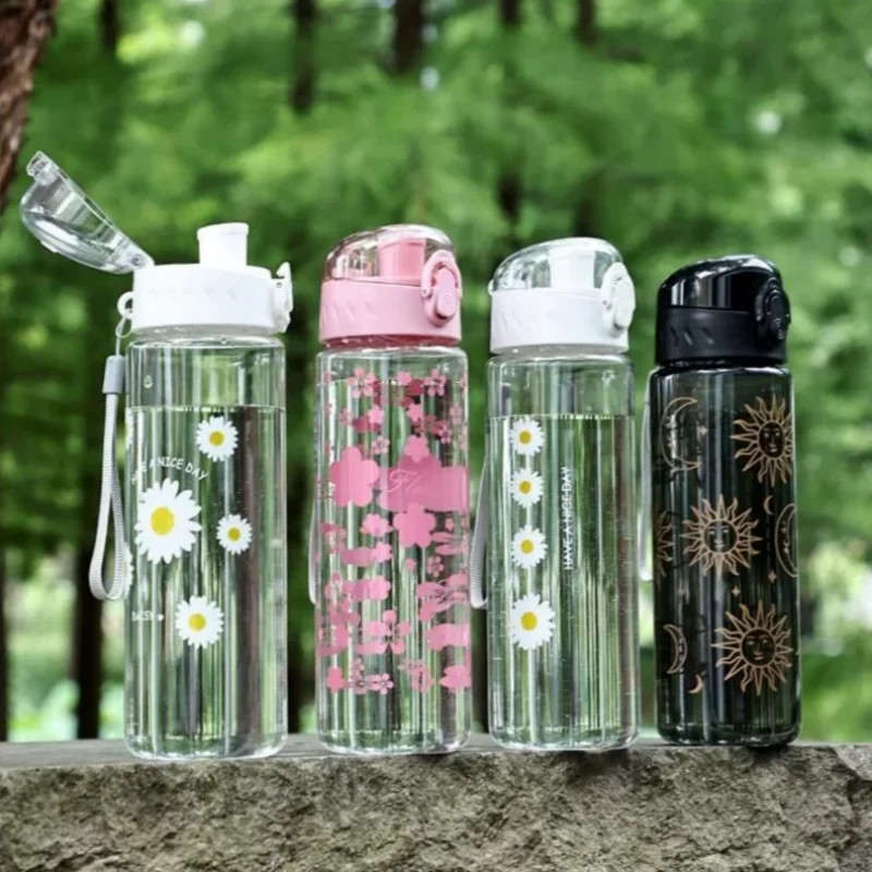 スペシャルペットボトル 780ml Daisy Flower Plastic Water Bottle Sports Transparent Water