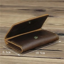 Handmade Vintage Leather Men Wallet Men Purse Cowhide Leather Short Card Wallet