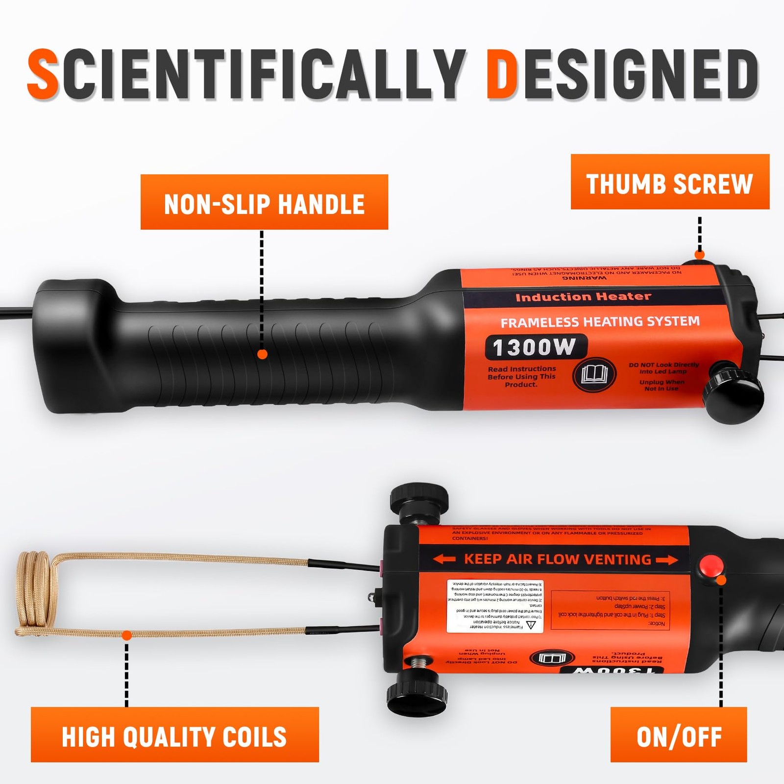 1200W Induction Heater Kit for Bolt Removal, 8 Coils, Handheld Tool