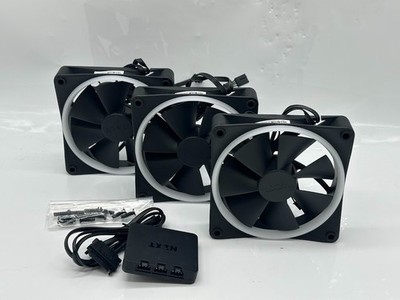 NZXT F120 RGB Triple Pack   3 x 120mm RGB PWM PC Fans with RGB Controller