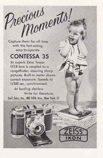 1954 Zeiss Ikon Contessa 35: Precious Moments Vintage Print Ad
