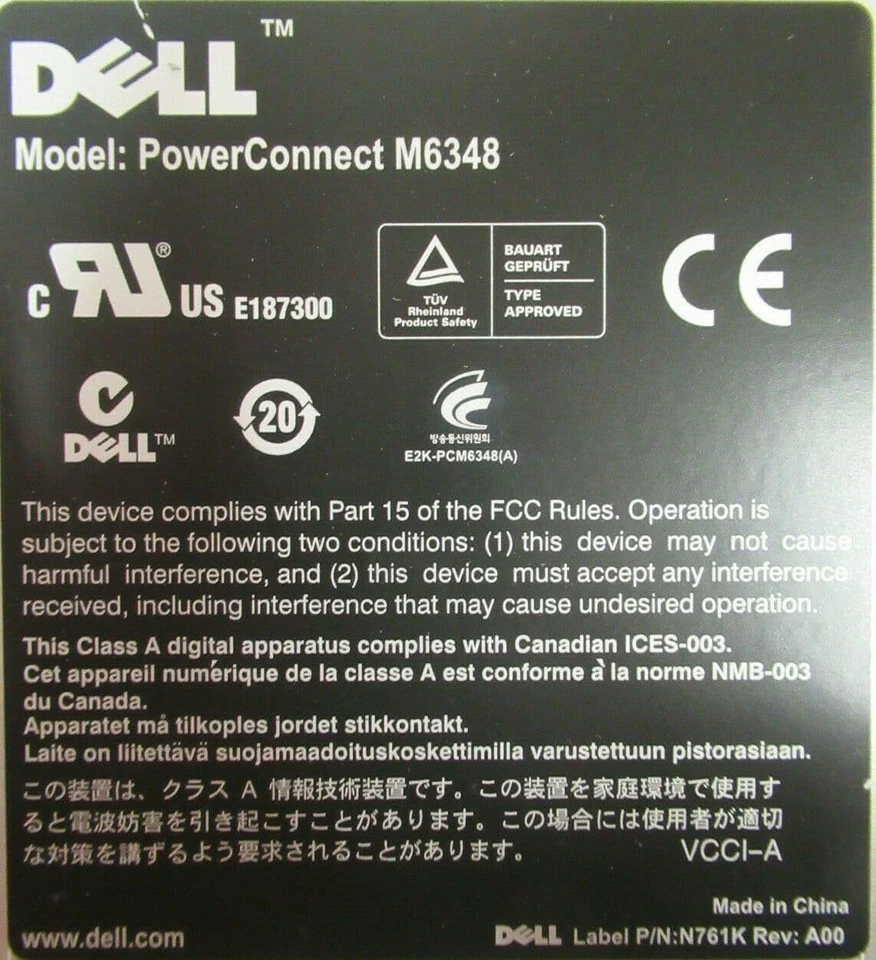 Dell PowerConnect M6348 Ethernet Blade Switch for PowerEdge M1000e Chassis K002V - Image 4 of 4