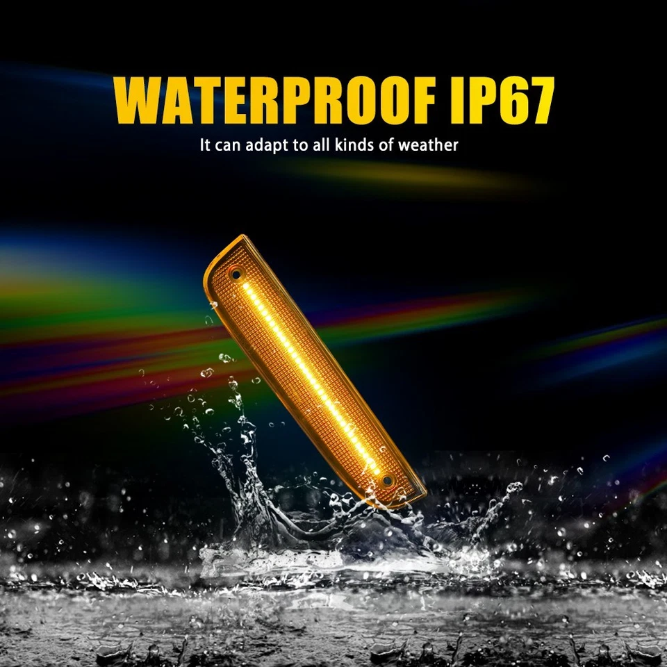 Luces de señalización LED ámbar de esquina de estacionamiento delanteras para Jeep Cherokee 97-01 2 piezas Foto 3 de 4