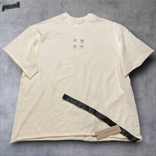 Rick Owens DRKSHDW Shirt Mens Medium Dark Dust Eyelet Grommet Tee Viscose Silk