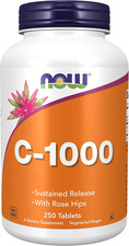 Now Foods, C-1000, 1.000Mg, 250 Vegane Tabletten, Laborgeprüft, Vitamin C, Hageb