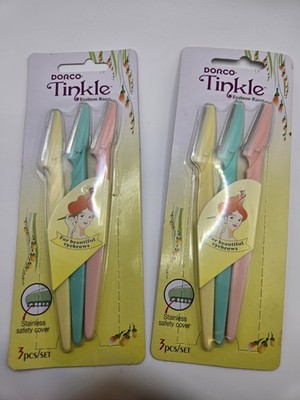 Dorco Tinkle Eyebrow Trimmers Dermaplaning Set Of 2 X 3 Pack New
