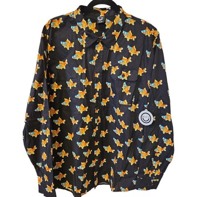 Neff Goldfish Koi Long Sleeve Button Down Shirt Men XL