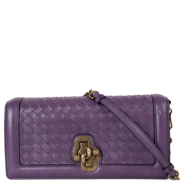 73548 authentische BOTTEGA VENETA lila Leder 2018 KNOTEN INTRECCIATO Clutch Tasche