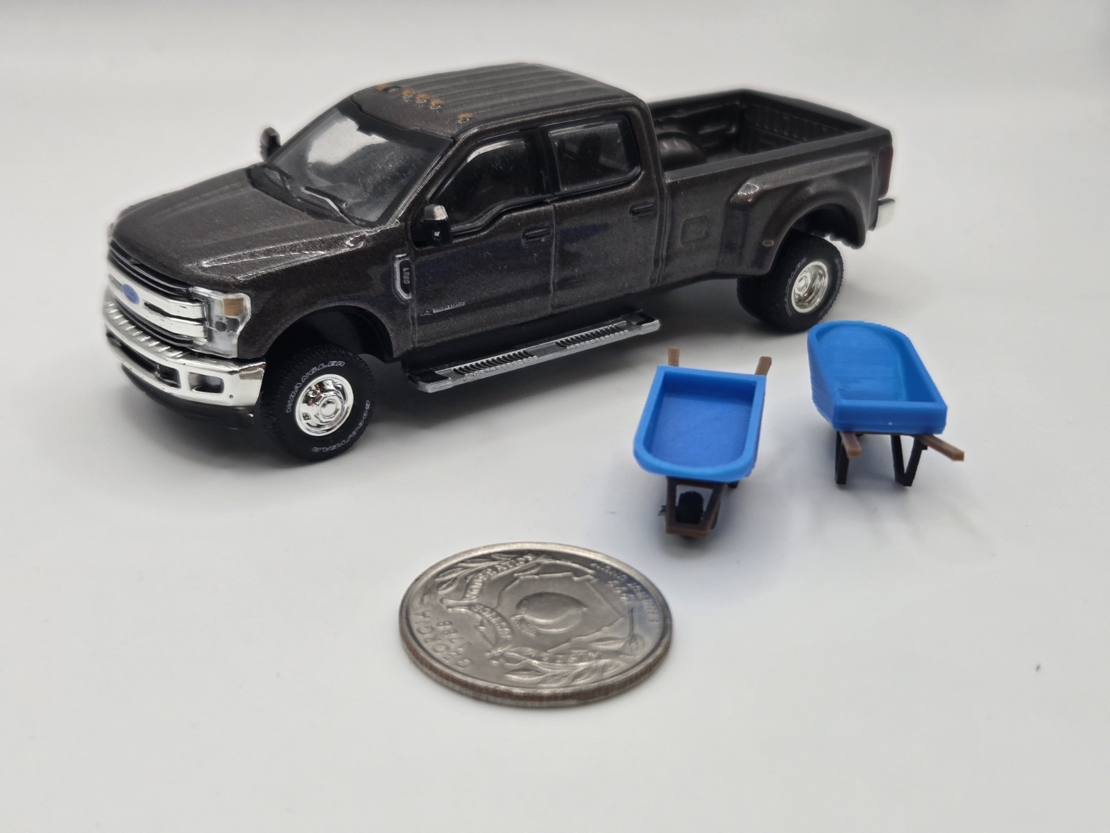 1/64 Scale Wheel Barrow in Blue *2 Pack*