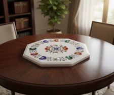 Bistrotischplatte mit mehrfarbigem Edelsteinintarsien Kunst Couchtisch für...