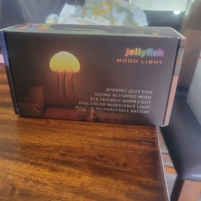 Jelly fish mood light sound activated 5 different colors rechargeable