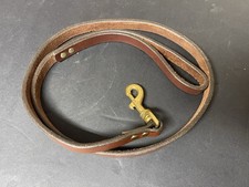 American Bench Craft Tanned Leather Leash Brown With Brass Hardware Made In USA