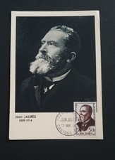 CARTE MAXIMUM  1er JOUR CASTRES 1959 JEAN JAURES HOMME POLITIQUE FRANCAIS