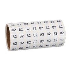 0.4" Small Round Number Stickers Roll, 1000 Pcs Circle Labels, Black Number 82