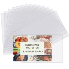 Recipe Card Protectors, Recipe Card Covers Index Card Sleeves Protect Recipes...