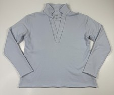 Frank Eileen Patrick Popover Henley Light Blue Cotton Top Shirt Womens Small