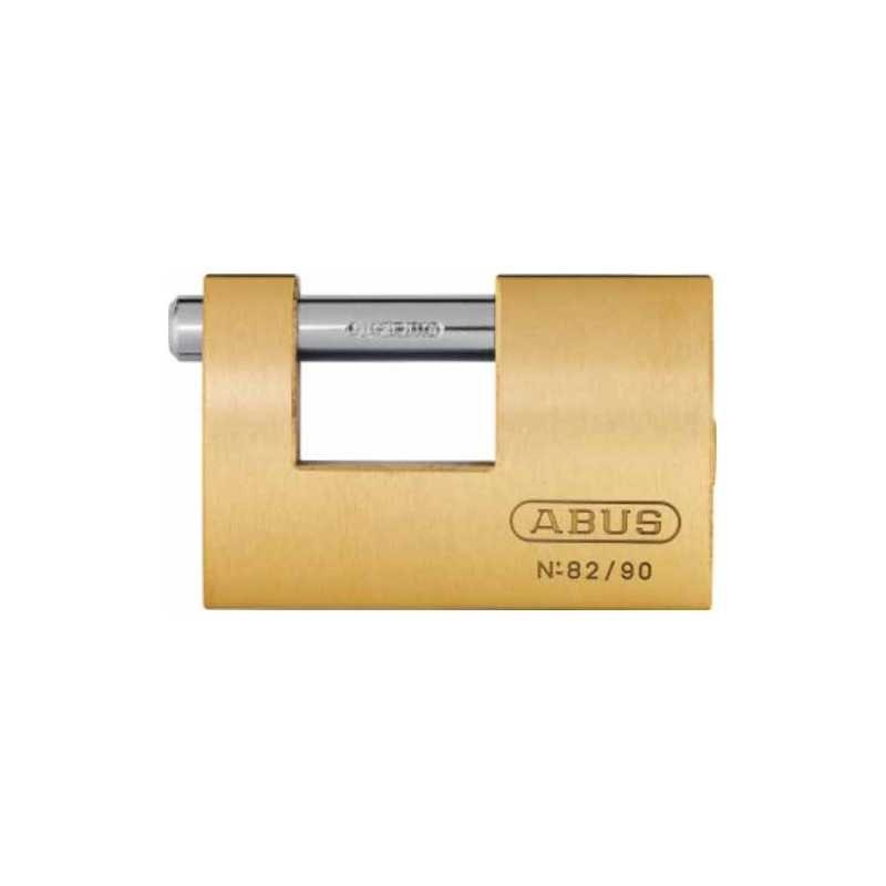 Cadenas rectangulaire ABUS 82 90 monobloc en laiton pour grille de magasin