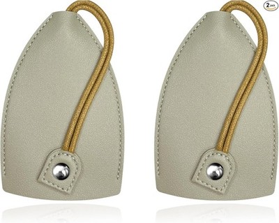 2PCS Car Key Cae, PU Leather Creative Pull-Out Large-Capacity Car Keychain, Cut