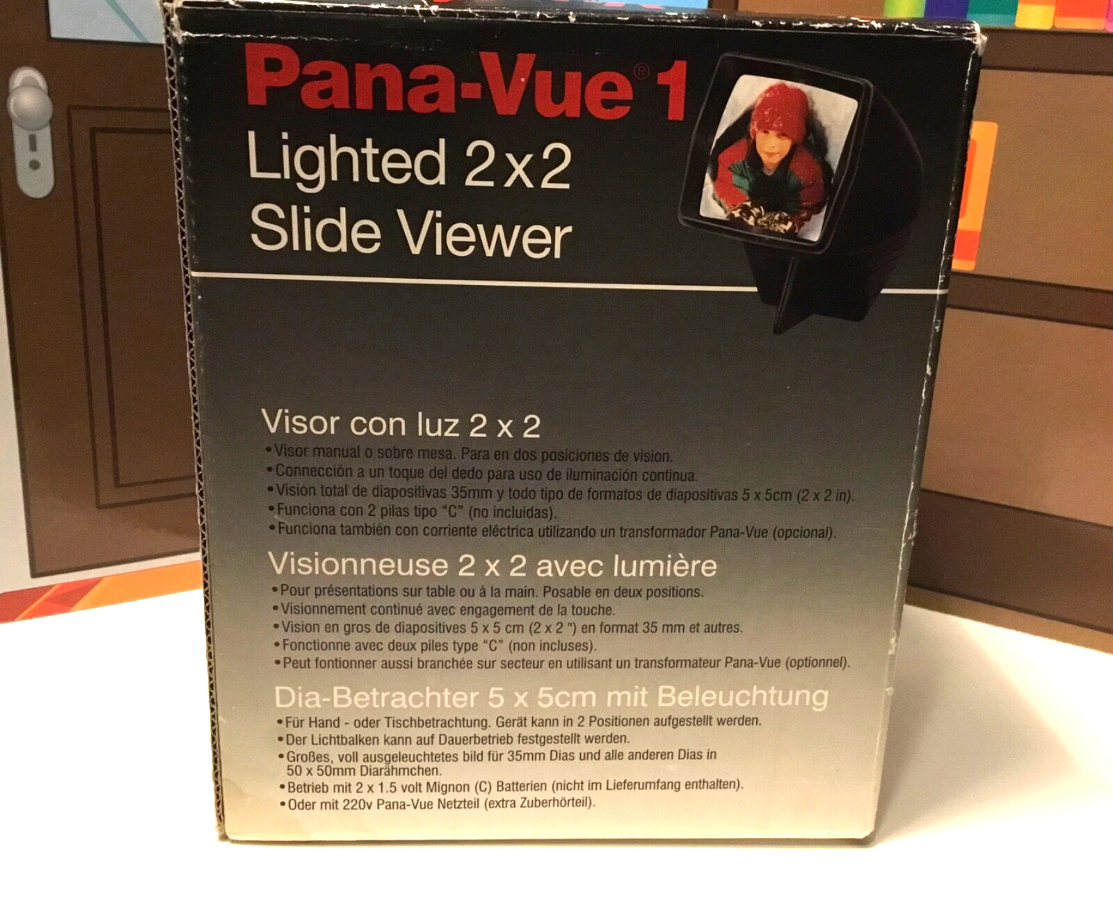 Vintage PANA-VUE 1 *UNTESTED* 2x2 Slide Viewer With Box And Instructions