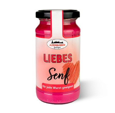 Altenburger Liebes Senf mittelscharfer pinker Senf aus Thüringen 200ml