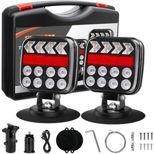 Wireless Trailer Lights, Adjustable Magnetic LED Trailer Lights with Reflectors