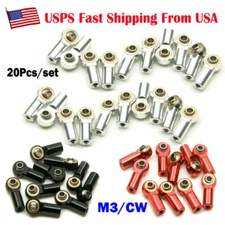 20Pcs Alloy Metal CW M3 Link Rod End Ball Joints For RC Crawler Boat SCX10 US