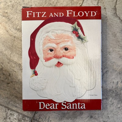 2009 Fitz And Floyd Dear Santa Canapé Plate, Open Box