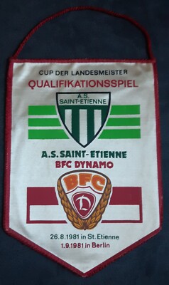 Orig. Wimpel BFC Dynamo Berlin A.S. Saint Etienne DDR EC 1981 pennant fanion