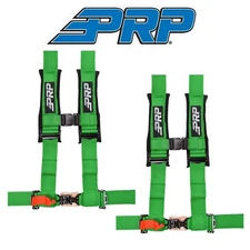 PRP (2) 4.3 Green 4-Point Adjustable Harness With 3" Belts/Sewn in Shoulder Pads