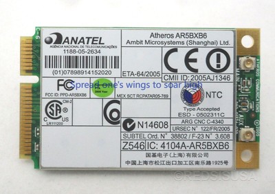 Lenovo Thinkpad Wireless WiFi Card 39T5578 AR5BXB6 802.11ABG T60 X60 R60 X61 T61